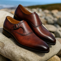 Carrucci Plain Toe Single Monk Loafer