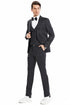 Men's One Button Vested Mini Polka Dot Prom Suit In Black & White