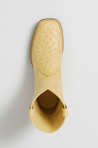 Men's Los Altos Ostrich Skin Wide Square Toe Boots - B