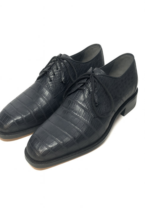 Los Altos All-Over Crocodile Lace Up Dress Shoes