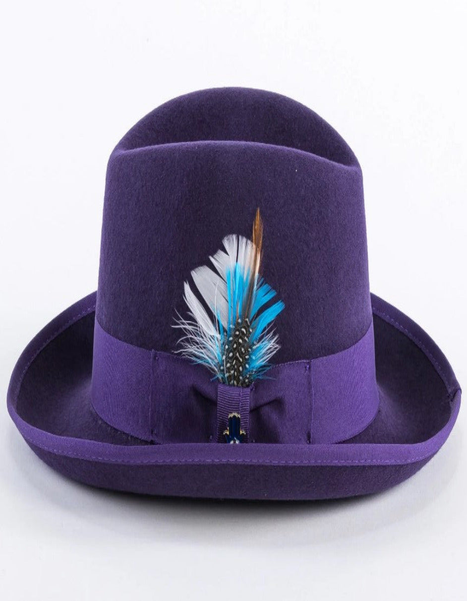 Purple Dress Hat 1920s Fedora Style