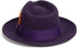 Gangster 100% Austrailian Wool Crushable Mens Fedora Hat - Removable Feather Gangster Purple Mens Fedora Hat