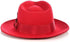 Gangster 100% Austrailian Wool Crushable Mens Fedora Hat - Removable Feather Gangster Red Mens Fedora Hat