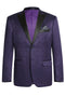 Mens Two Button Peak Lapel Paisley Prom Purple Tuxedo Blazer