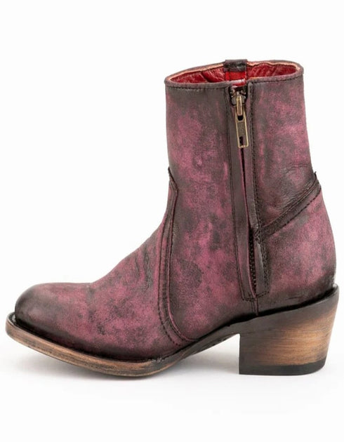 Ferrini Women's Stacey Round Toe Ankle Boots Handcrafted - Purple