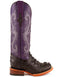 Ferrini Women's Rancher Square Toe Boots Crocodile Print - Black/Purple