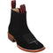 Mens Black Suede Boots - Square Toe 