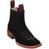 Mens Black Suede Boots - Square Toe 