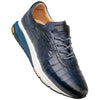 Men's Quevedo Jean/Blue Genuine Crocodile Exotic Sneaker By Mezlan Made In Spain Brand