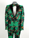 Mens 2 Button Hunter Green, Gold, & Black Floral Paisley Tuxedo Tuxedo