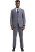 Men's Stacy Adams Modern Fit Vested Suit in Light Grey Micro Check Plaid