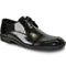 Bravo Mens Classic Patent Textured Tuxedo Oxford Lace Up Dress Shoe in Black