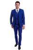 Men's Vested Two Button Solid Color Wedding & Business Royal Blue Suit