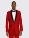 Red Tuxedo with Black Shawl Lapel Slim Fit One Button - Wedding - Prom