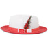 Tapa Crushable Straw Hat Fedora in Two Tone Red-White