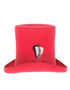 Victorian Steampunk Top Hat - 1800 19th Century - Dressy Loden Felt Top Red Hat