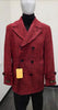 Mens Plaid Overcoat - Wool Peacoat - Plaid Red Topcoats