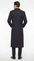 Men’s Charcoal Grey Double Breasted Full Length Overcoat, Formal Winter Dress Coat