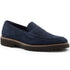 Zelli Roma Italian Suede Penny Loafers in Navy with Rubber Lug Sole