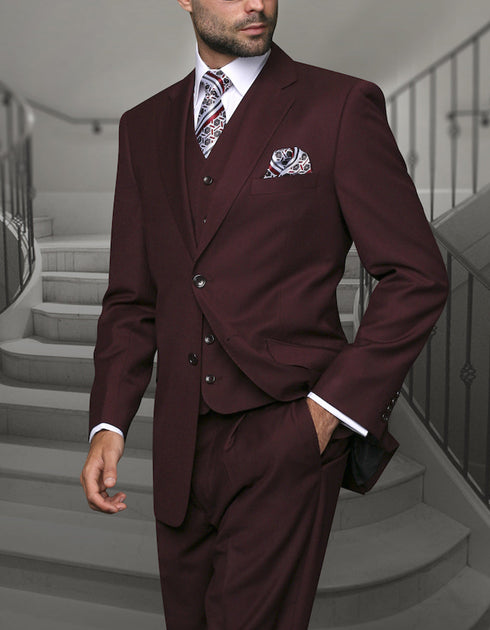 Mens Ron Burgundy Anchorman Vested Suit