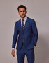 Mens Linen Suit For Beach Wedding - Summer  Slim Suit in Royal Blue