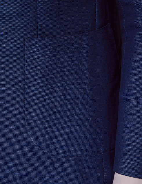 Mens Linen Suit For Beach Wedding - Summer  Slim Suit in Royal Blue