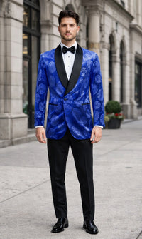 Wedding & Prom Royal Blue Rose Tuxedo Jacket – Slim Fit