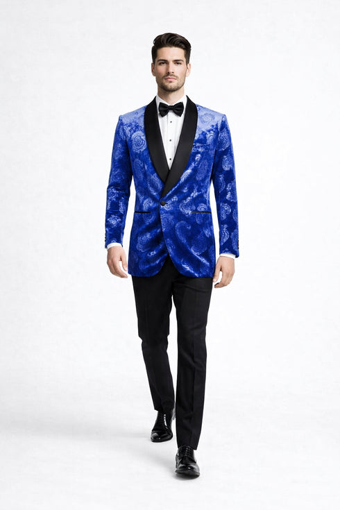 Wedding & Prom Royal Blue Rose Tuxedo Jacket – Slim Fit