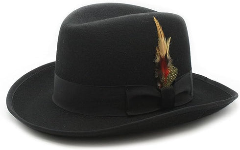 Premium Godfather Hat - Homburg Hat - Men's Homburg Black