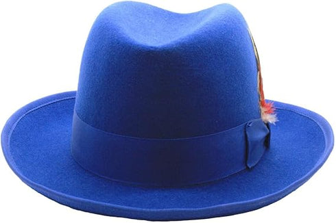 Premium Godfather Hat - Homburg Hat - Men's Homburg  Royal Blue