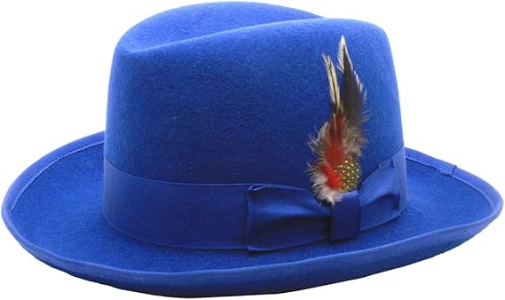 Premium Godfather Hat - Homburg Hat - Men's Homburg  Royal Blue