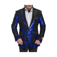 Royal Blue Black Shiny Sequin Alberto Nardoni Sport Jacket
