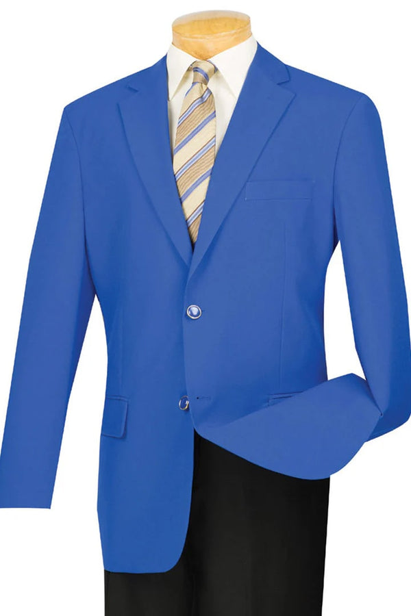 Mens Classic Fit Poplin Club Sport Coat Royal Blue Blazer