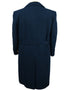 Mens Solid Navy 100% Wool Gabardine Belted Duster Overcoat