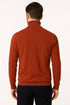 Mens Rust Red Turtleneck Sweater – Slim fit Lightweight Knit Pullover in Brick Color