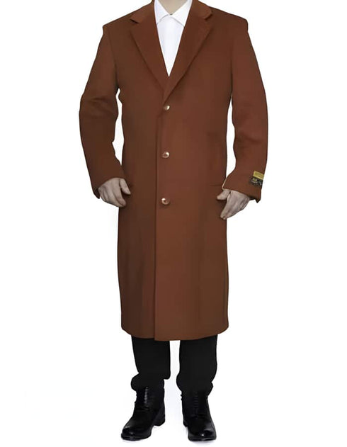 Rust Ankle length Wool Top Coat/Overcoat | Winter men's Topcoat Sale