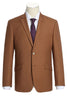 Mens Basic Two Button Slim Fit Suit in Rust
