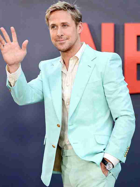 Ryan Gosling Barbie 2023 Blue Blazer