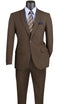 Brown Slim Fit Men's 2 Piece Business Suit 2 Button