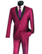 Mens 2 Button Shawl/Peak Hybrid Sharkskin Tuxedo in Burgundy