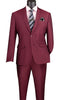 Men's Slim Fit 2 Piece Suit Single Breasted 2 Button Design Burgundy