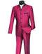 Mens 4 button Mandarin Tuxedo in Sharkskin Burgundy with Black Trim