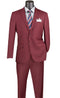 Slim Fit Men's Suit 2 Piece 2 Button in Burgundy