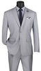 Slim Fit Men's Suit 2 Piece 2 Button in Light Gray