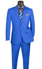 Slim Fit Men's Suit 2 Piece 2 Button in Royal Blue