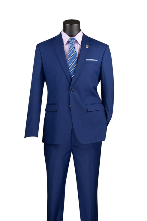 Slim Fit Men's Suit 2 Piece 2 Button in Twilight Blue