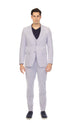Men's Slim Fit Two Button Blue Seersucker Suit