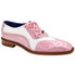 Belvedere Sesto Rose Pink / White Genuine Ostrich Quill  Italian Calf Wingtip Shoes