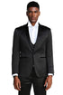 Men's Slim Fit Vested Shiny Satin Prom & Wedding Tuxedo Suit in Black