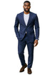 Men's Stacy Adams Basic Slim Fit Wedding & Business Suit in Navy Blue